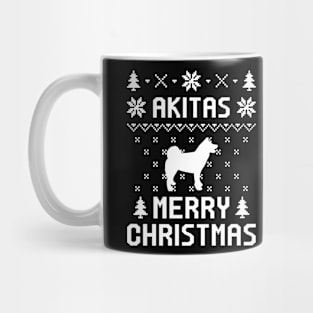 Akitas Ugly Christmas Sweater Vintage Mug